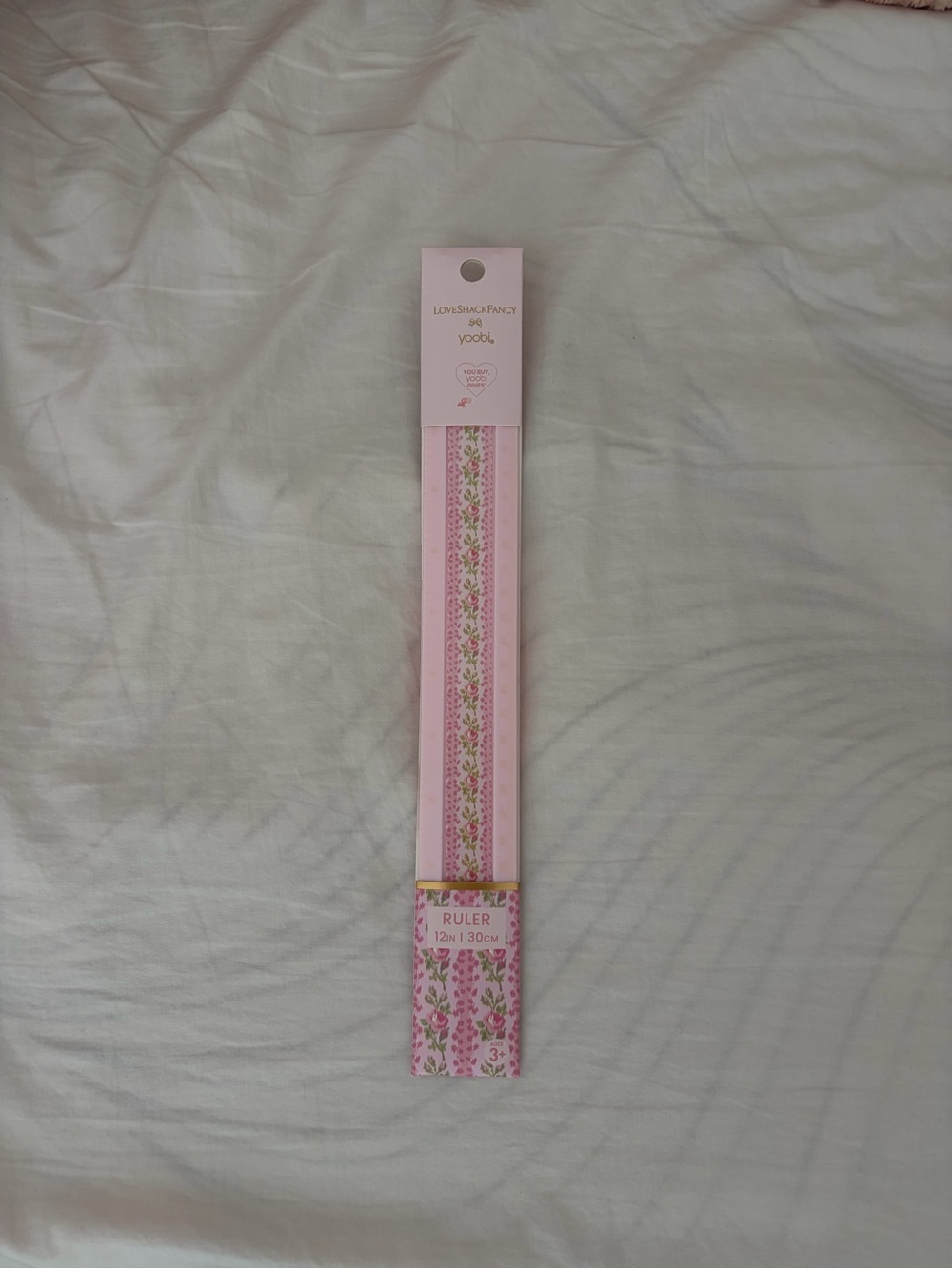 LoveShackFancy Pink Floral Ruler with Gold Accent - Women Accessories